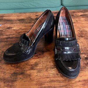 Tommy Hilfiger Black Suede Loafer Heels